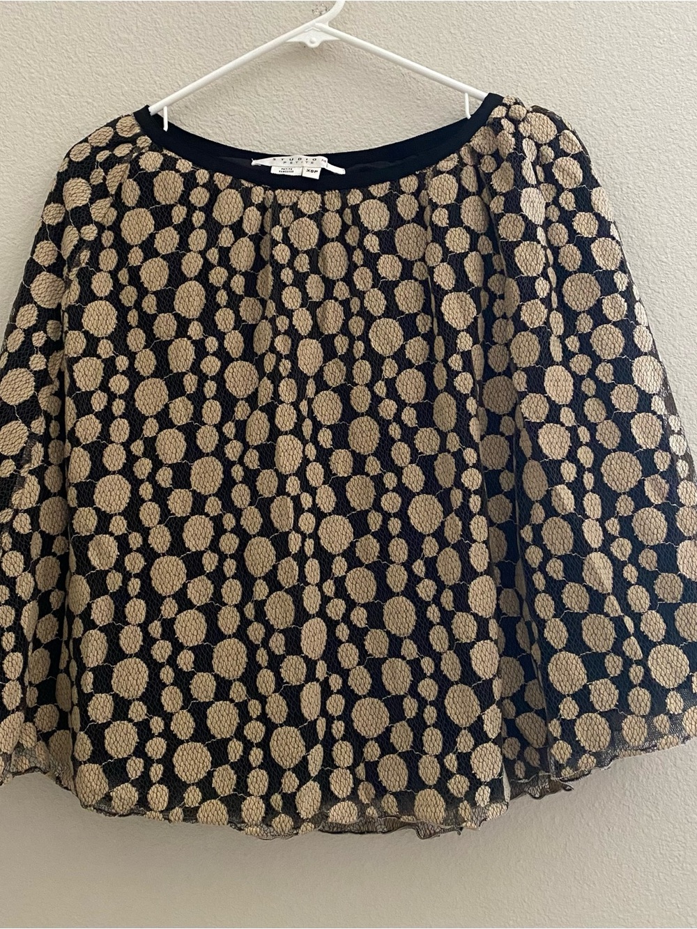 Studio Black and Tan Polka Dot Circle Skirt